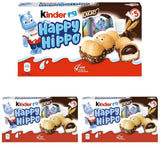 Kinder Happy Hippo Hazelnoot - Speciale knapperige wafels met melk en hazelnootcrème - Carnaval- en Mardi Gras-snoepjes - 1 pakje met 5 individuele repen van elk 20,7 g