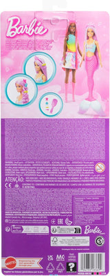 Barbie Zeemeerminpop - met lang roze haar en aangepaste stylingaccessoires, waaronder borstel, mooie schelp en roze vinnen, voor kinderen vanaf 3 jaar, HRR00 Naty Shop-poppen