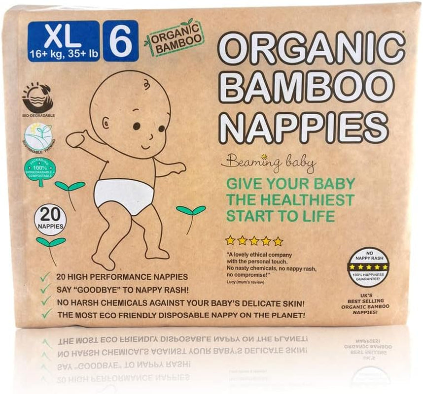 Biologische Bamboe Luiers Maat 6 Geschikt voor 16+kg 20 Pack Luiers