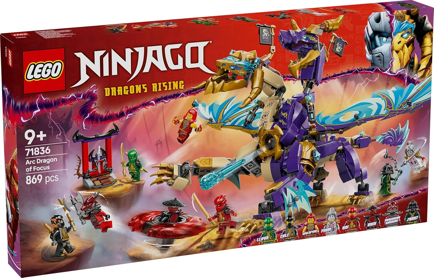 LEGO NINJAGO Lichtboogdraak - speelgoed met 8 minifiguren en een Spinjitzu-wiel - interactief ninja-bouwspeelgoed voor jongens en meisjes vanaf 9 jaar - cadeau-idee voor fans 71836 Bouwsets Besuche den LEGO-Store