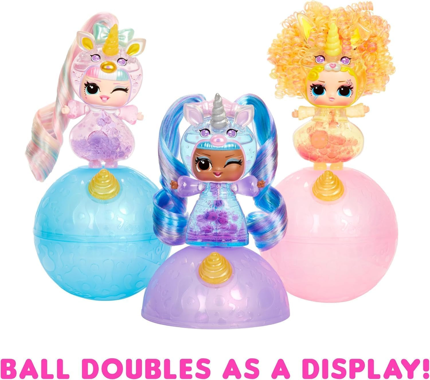 LOL Verrassing! Unicorns Tots - Inclusief 1 pop met doorzichtig lichaam en lavalampeffect, gepantserde verpakking, 8 verzamelpoppen met 2 kleurrijke mixen, voor kinderen vanaf 4 jaar