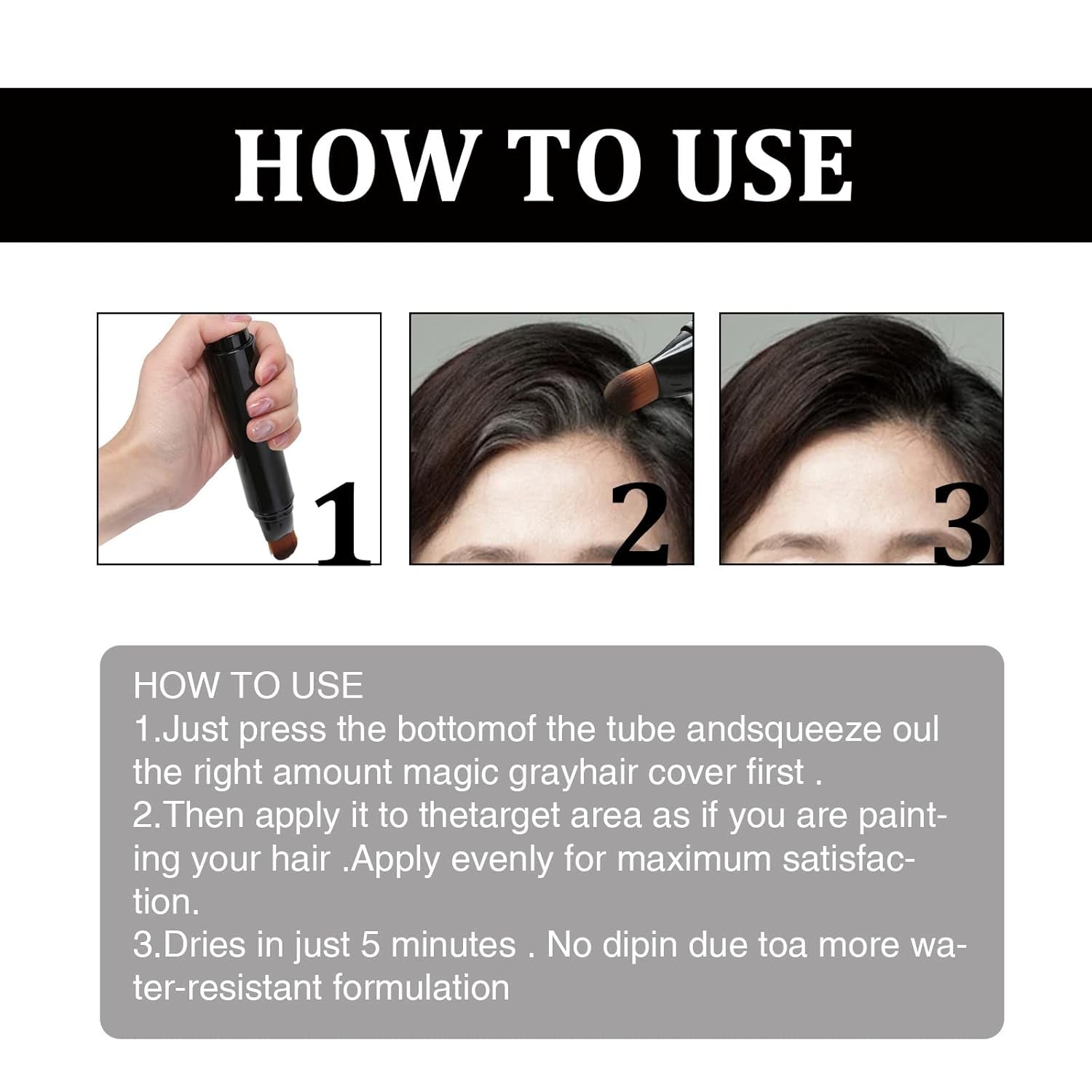 Zwart Bruin Wegwerp Haarverf Pen Instant Grijze Wortel Cover Haarkleur Crème Stick Pen Snelle Tijdelijke Cover Wit Haar Haarverf Naty Shop
