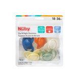 Nuby – Set van 5 zachte siliconen orthodontische fopspenen en fopspenen | 3 modellen voor dag en nacht | 2 modellen die gloeien in het donker | BPA-vrij | Borstachtige vorm | Voor 18-36 maanden