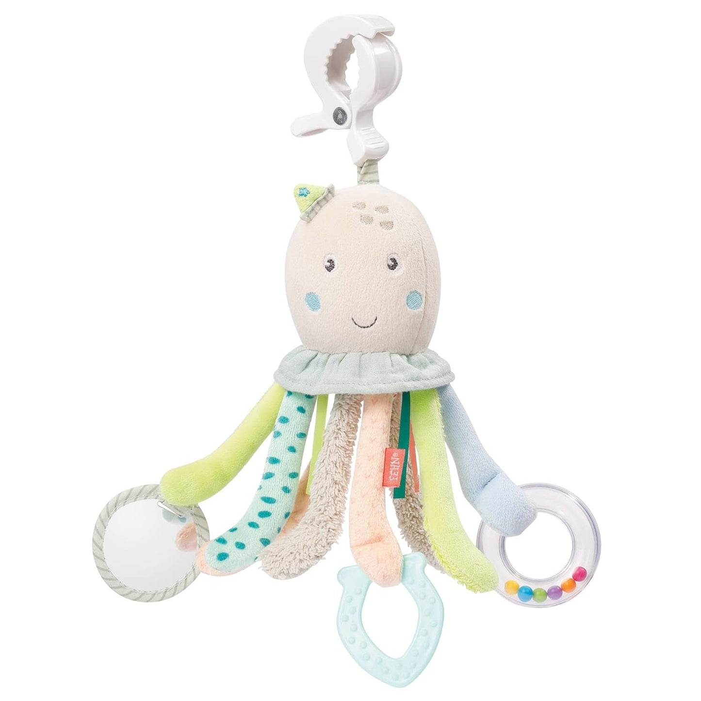 Fehn Octopus Activity Toy - Babymotoriek speelgoed voor kinderwagens en slimme starts, Oball, rammelaar met grijpballen om te wandelen, interactief babyspeelgoed Bebe Toys Naty Shop