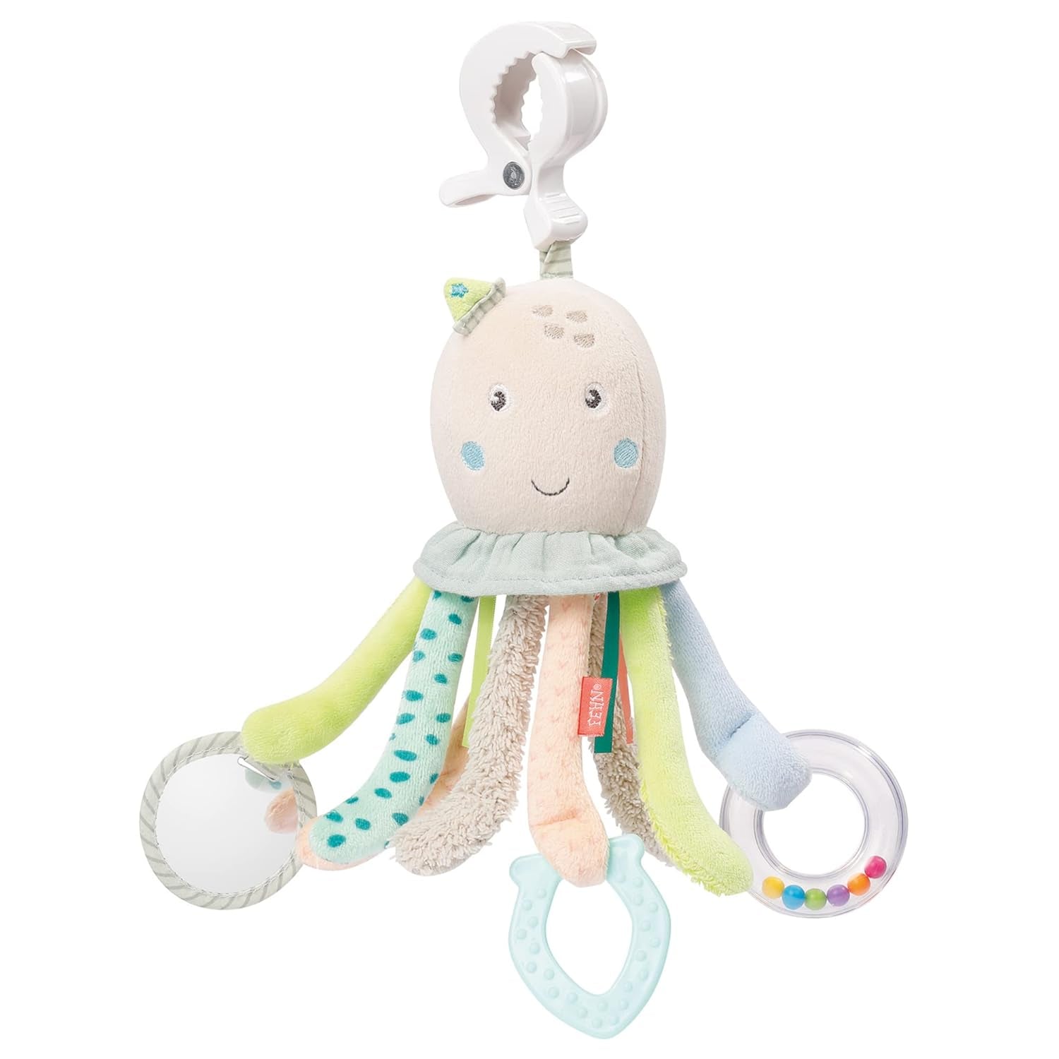 Fehn Octopus Activity Toy - Babymotoriek speelgoed voor kinderwagens en slimme starts, Oball, rammelaar met grijpballen om te wandelen, interactief babyspeelgoed Bebe Toys Naty Shop