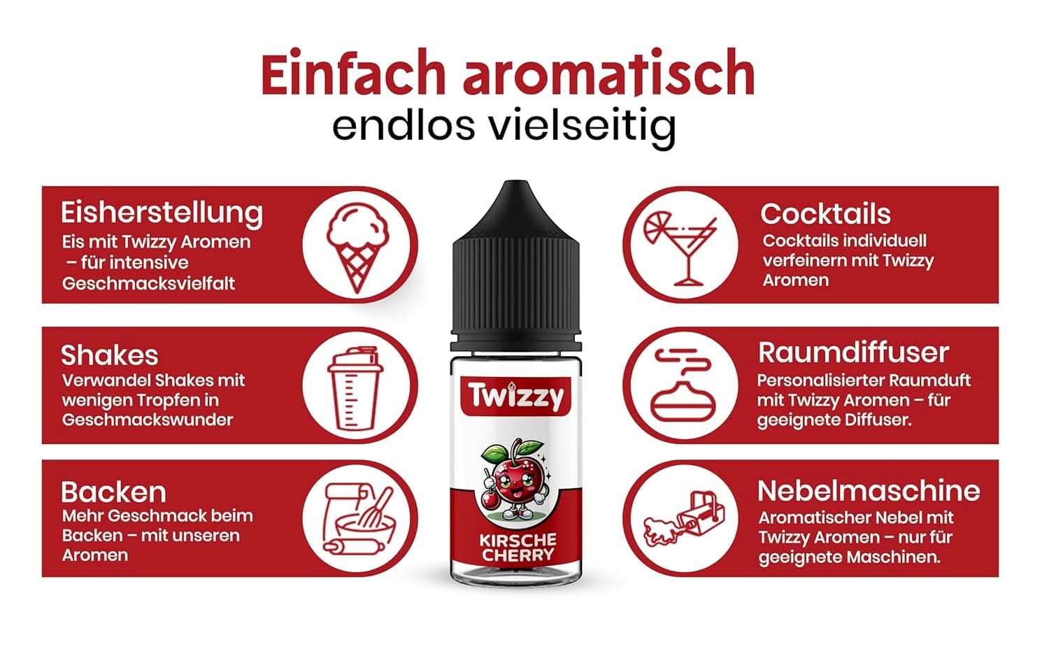 Twizzy, geconcentreerde kersensmaak, 30 ml Aroma's Naty Shop