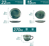 Vancasso steengoed koffieservies STARRY 12-delige koffieset voor 4 personen inclusief koffiekopjes en schotels vintage look