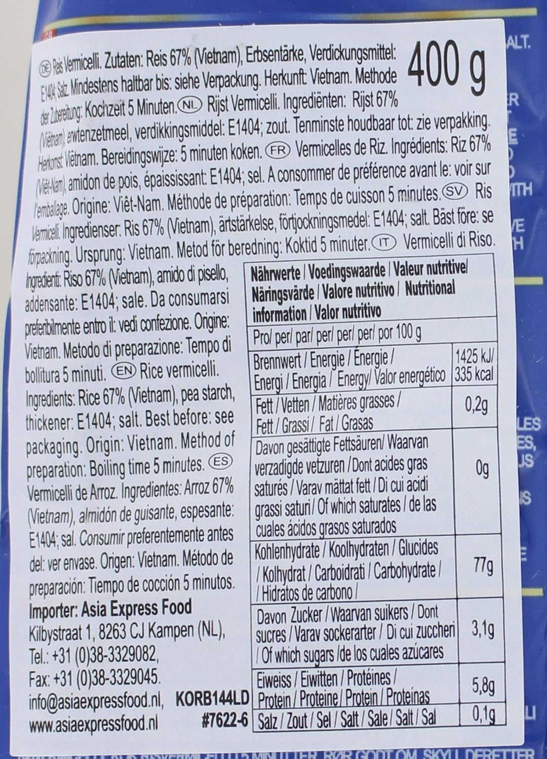 ACECOOK - OF Rijstvermicelli - (1 X 400 GR)