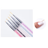 5 Stück Nagel Pinsel Set, Nageldesign Pinsel, Nail Art Dotting Tools, Dual-Ended Professionele Acryl Nail Art Pen voor DIY Nail Art Design