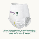 Bambo Nature Babyluiers, maat 6 (15+ kg) - Maandelijkse doos van 90 | Babyluiers met verbeterde lekbescherming | Maximaal comfort en vrijheid voor actieve kinderen | Dermatologisch geteste luiers