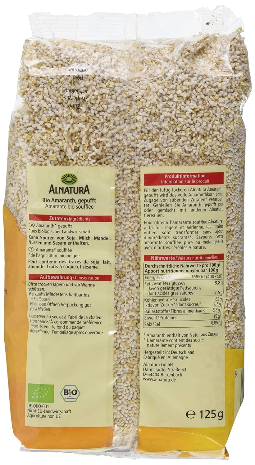 Biologische geëxpandeerde amarant, 125 g