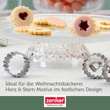 Zenker Ausstecher-Set Linzer Herz und Stern aus Edelstahl – Perfekt für Weihnachtskekse, 3-teilig, inkl. Geschenkverpakkingen, speelgoedartikelen en roestvrij – The Christmas Candy Shop