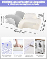 Nekkussen, zijsteunkussen, traagschuimkussen, orthopedisch kussen, ergonomisch neksteunkussen voor optimale ondersteuning Rug- en buiksteunkussen aan de zijkant (62 X 41 X 13CM) Cervicale orthopedische kussens Naty Shop