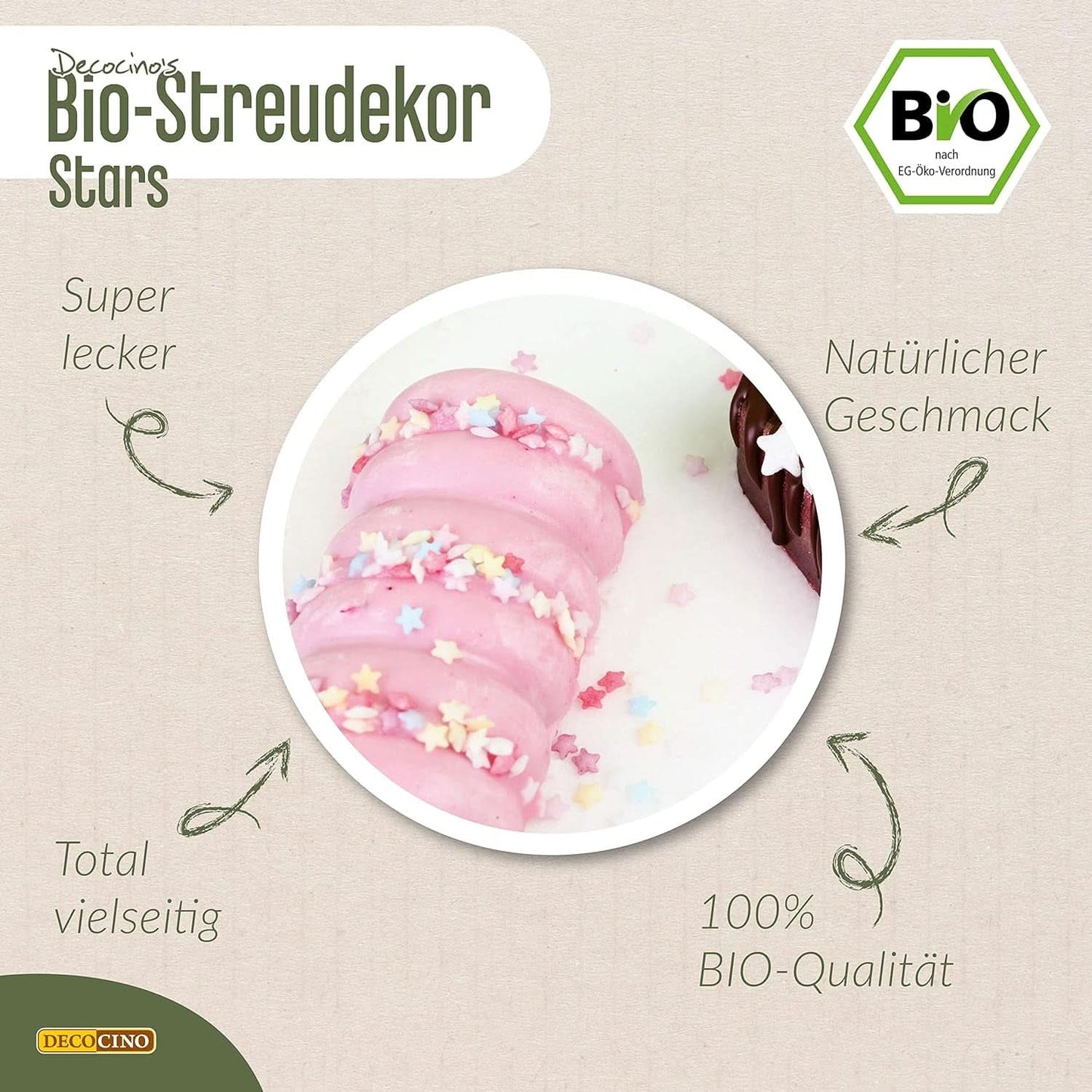 DECOCINO Biologische Strooisterren, 50 gram Hagelslag Naty Shop