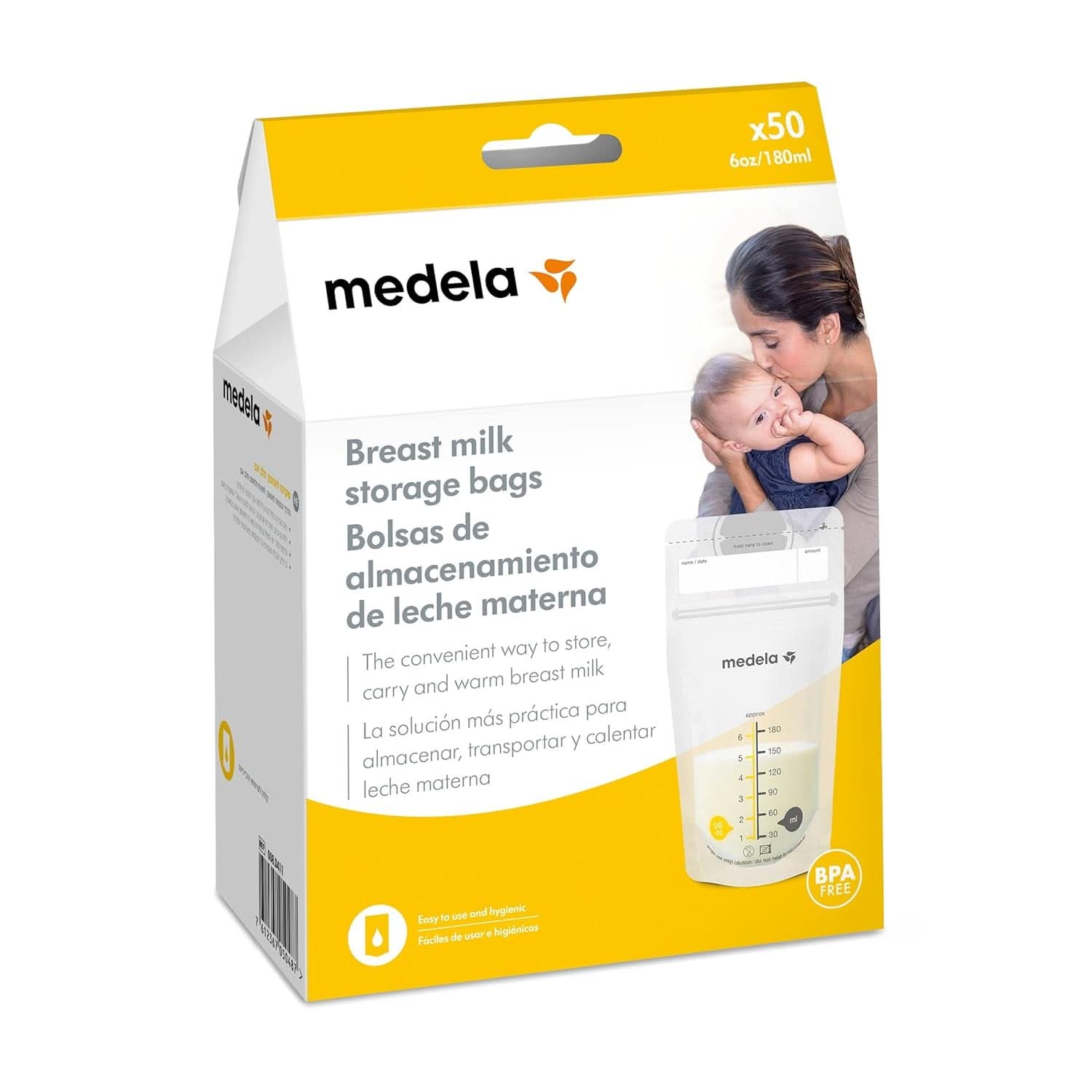 Medela moedermelkbewaarzakjes 25 stuks, ca. 200 ml, wit (Spaanse versie) Voedings- en borstvoedingsaccessoires Bebe Naty Shop