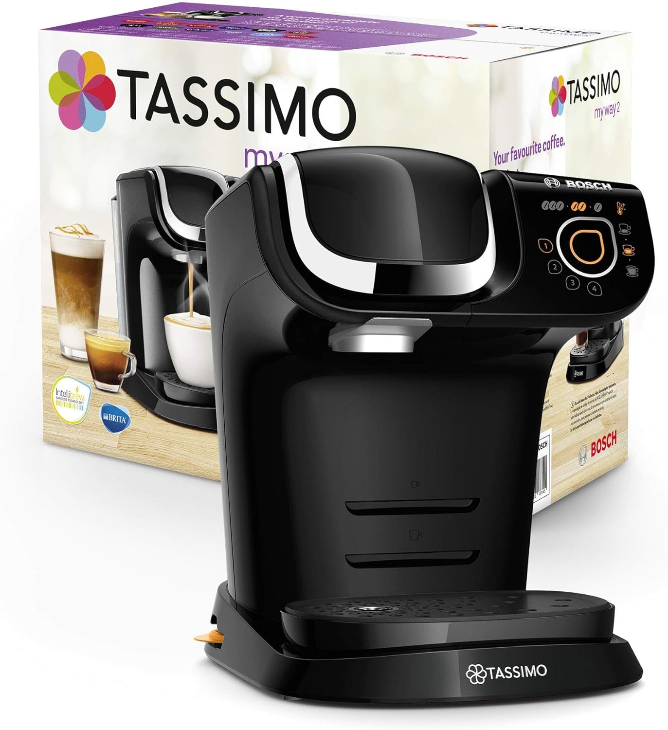 Tassimo My Way espressomachine met 2 capsules TAS6502 met waterfilter, 70+ drankjes, drankaanpassing, koffievariëteit, eenvoudig brouwen, 1500 W, zwart