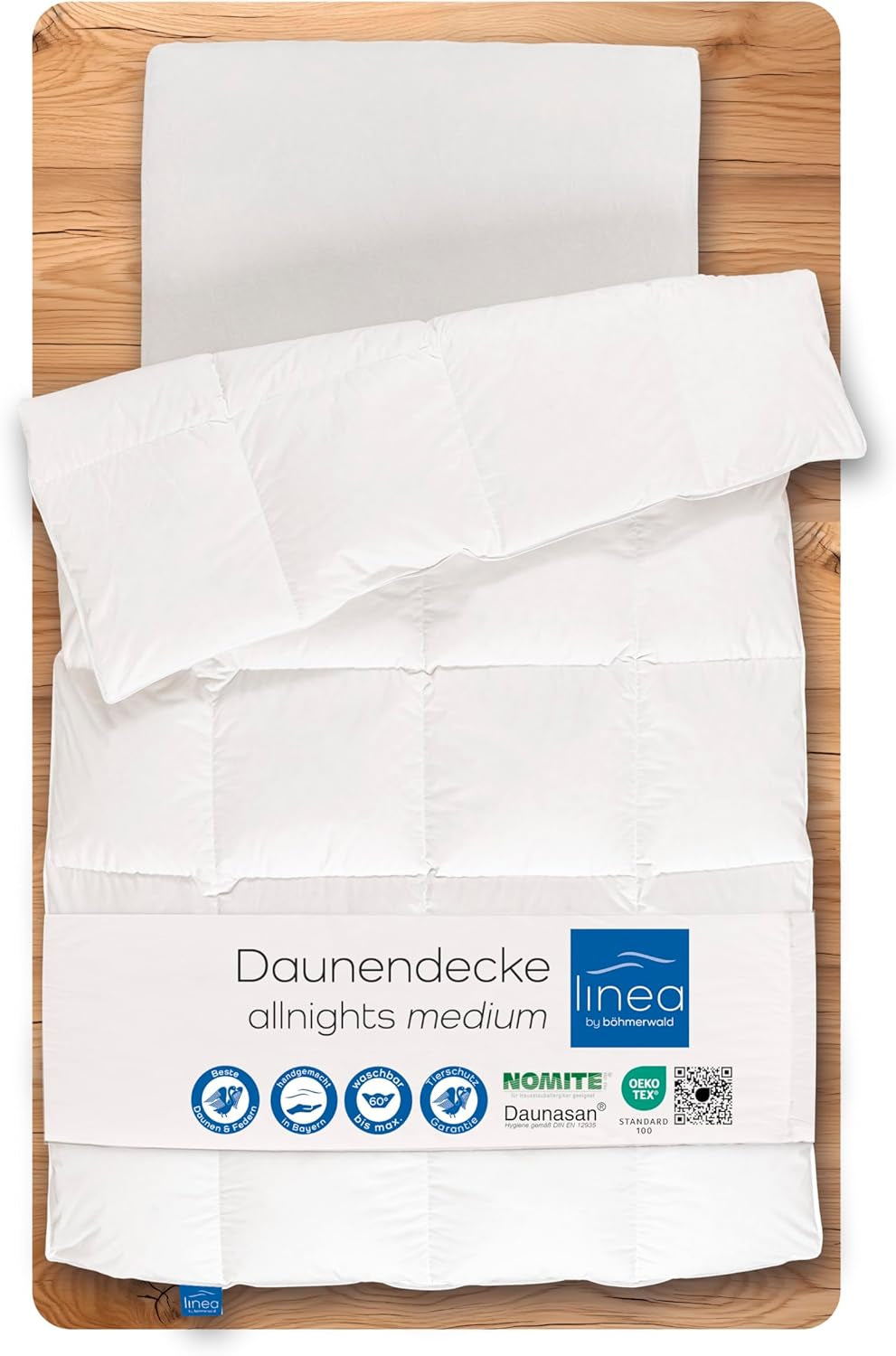 Allnights Trooster Medium Trooster 135X200 100% Nieuwe Veren en Dons Allergievriendelijk Wasbaar tot 60°C Made in Germany White Naty Shop Dekbedden en Quilts 135 X 200 Cm Medium Warmteklasse
