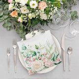 PAW - 3-laags servetten (33 x 33 cm) I 20 stuks I Perfect voor verjaardagen, feesten, bruiloften, communies en feestdagen I Gekleurde papieren servetten - Bloemen, Rozen I Kleur: Floral Moments (Pack van 2)
