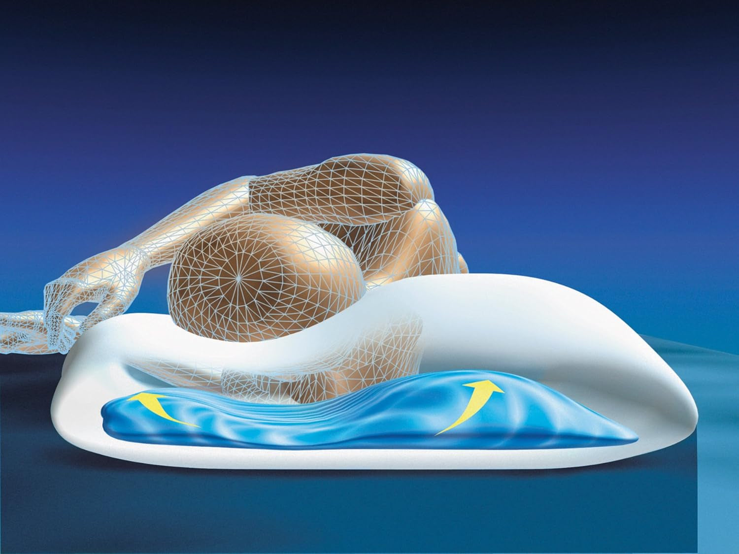 Mediflow The Original 5008 50X70Cm waterkussen met viscoschuim, wit, enkel, 1 stuk (1 pak) Naty Shop standaardkussens