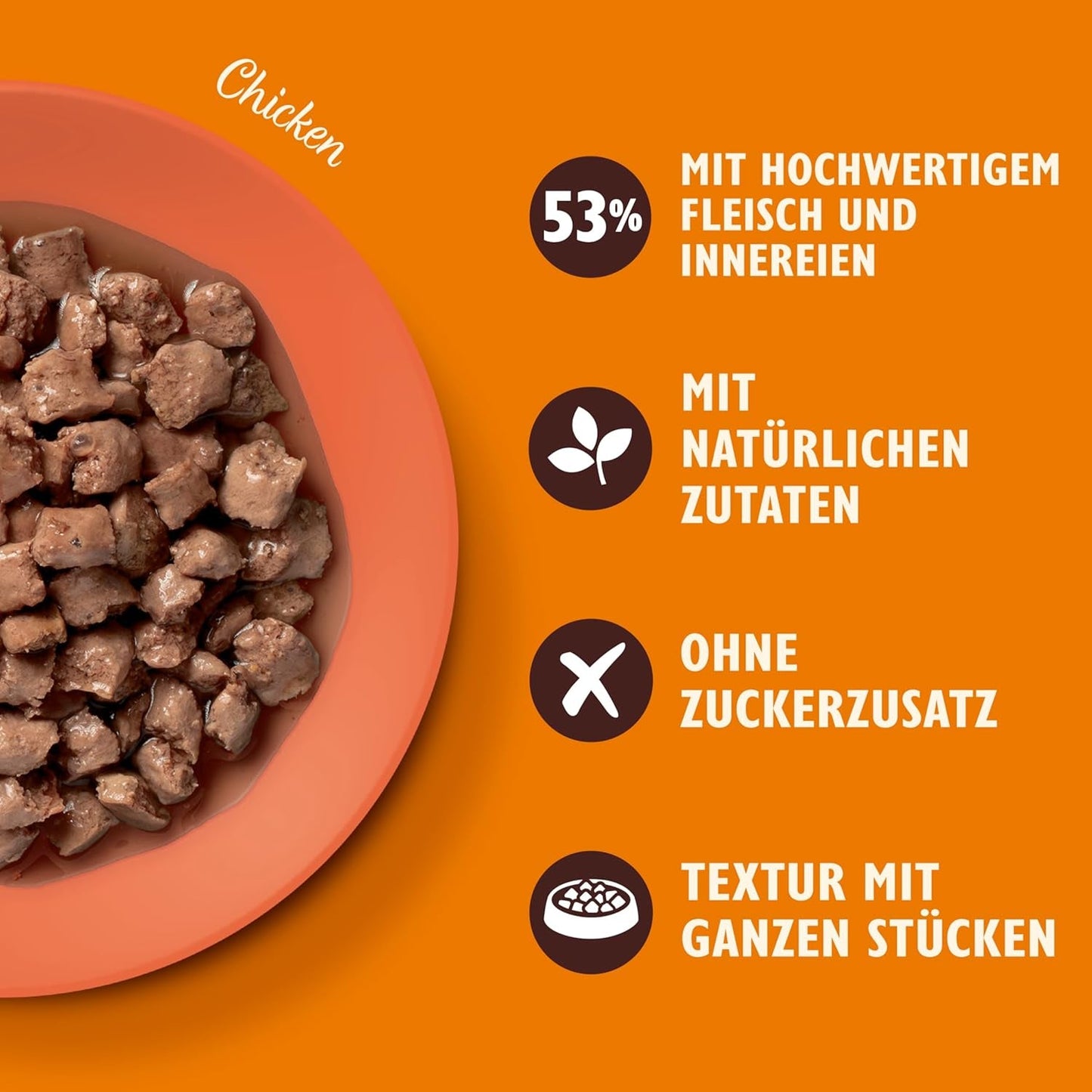 Lily's Kitchen, gemaakt met natuurlijke ingrediënten, heerlijke hapjes in kippensaus, natvoer voor volwassen katten, blik van 70 g
