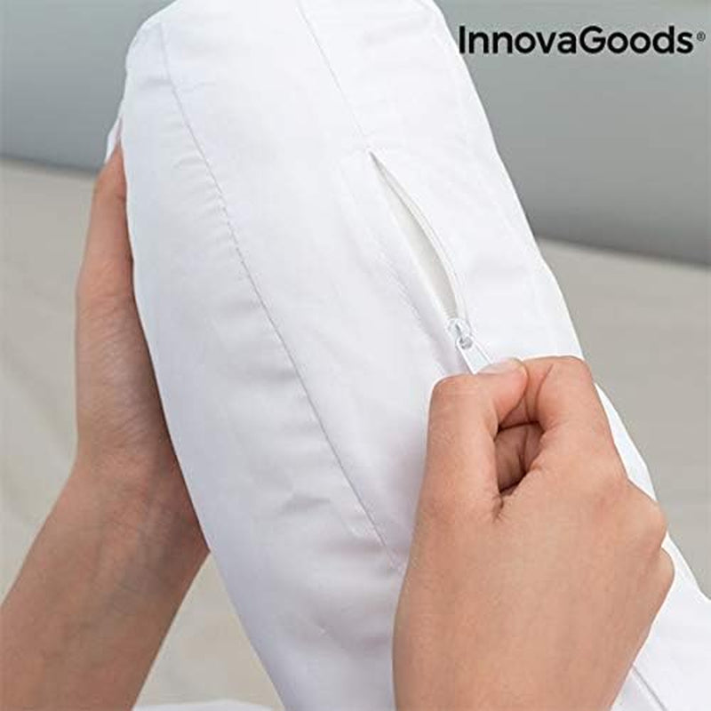 Innovagoods Ergonomisch U-vormig kussen voor zijslapers, ideaal voor zwangerschap, bevordert een rustige ademhaling, vermindert snurken, katoen en polyester, wit, 39 x 57 x 14 cm Cervicale orthopedische kussens Naty Shop