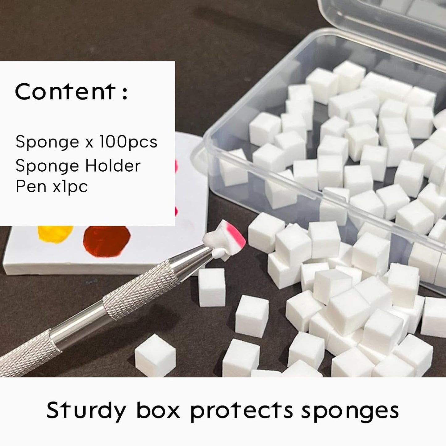 100 Stück Nail Art Schwamm Mit Metallgreifer, Sponge Brush Applicator, Sponge Nagel Pinsel, Nageldesign Zubehör Schwammpinsel, Verwendet, Um Eine Varavländ Von Gradient Nail Art Patterns Zu Ersetlen