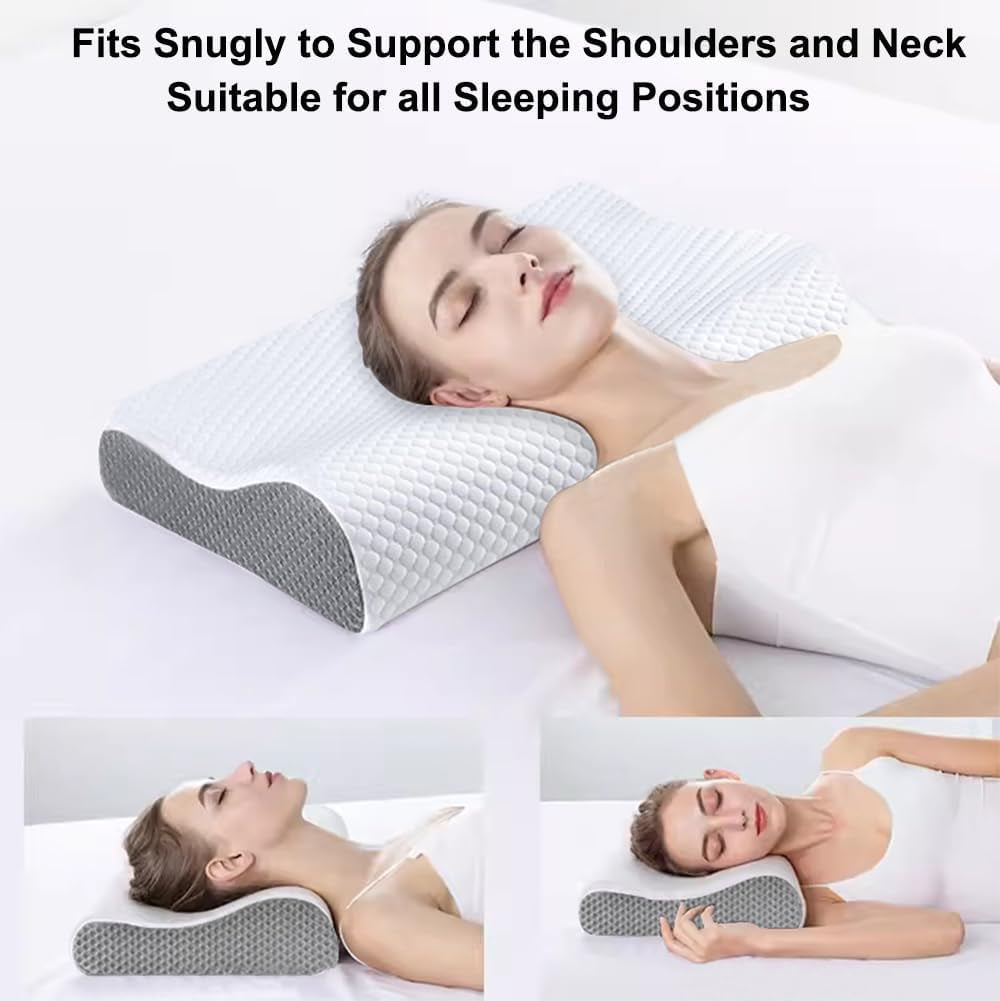 Ecosafeter Memory Foam Kussen Neksteunkussen Ergonomisch nekkussen voor verschillende slaaphoudingen met afneembare hoes Cervicale orthopedische kussens Naty Shop