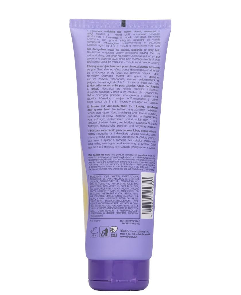 Inebrya Blondesse No-Yellow Mask 250ml Haarmasker Naty Shop