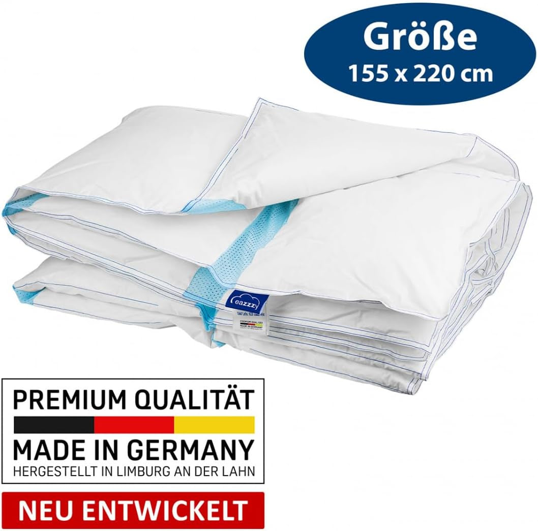 Genius Eazzzy Climate Comfort Dekbed 155 X 220 Cm, Vezeldicht, Lichtgewicht dekbed voor alle seizoenen, Ademend dekbed, Aangename temperatuur om te slapen, Dekbed voor alle seizoenen Dekbedden en quilts Naty Shop