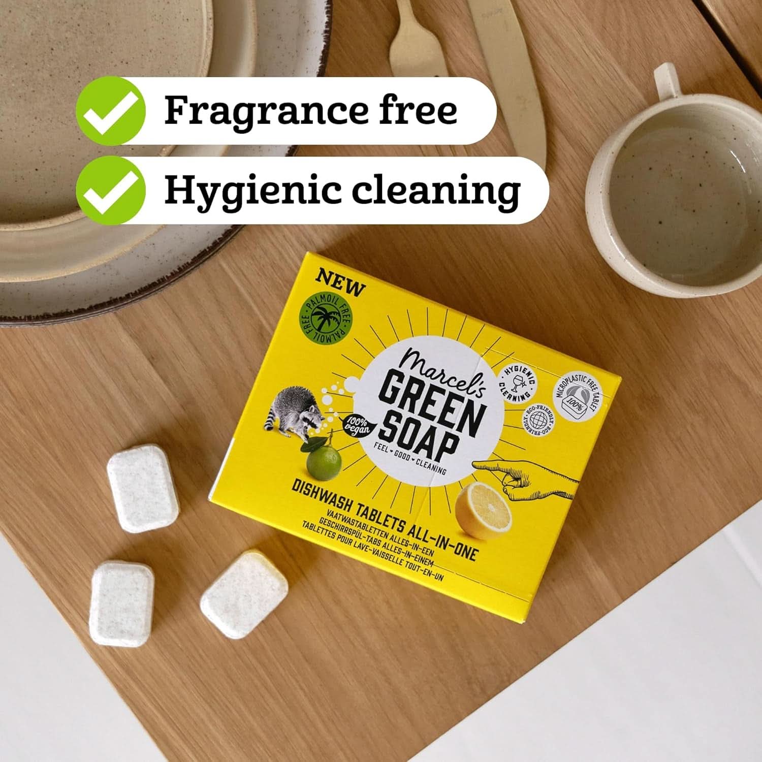 Marcel'S Green Soap Vaatwastabletten All-In-One - Grapefruit & Limoen - 25 stuks Keukenwasmiddelen Naty Shop