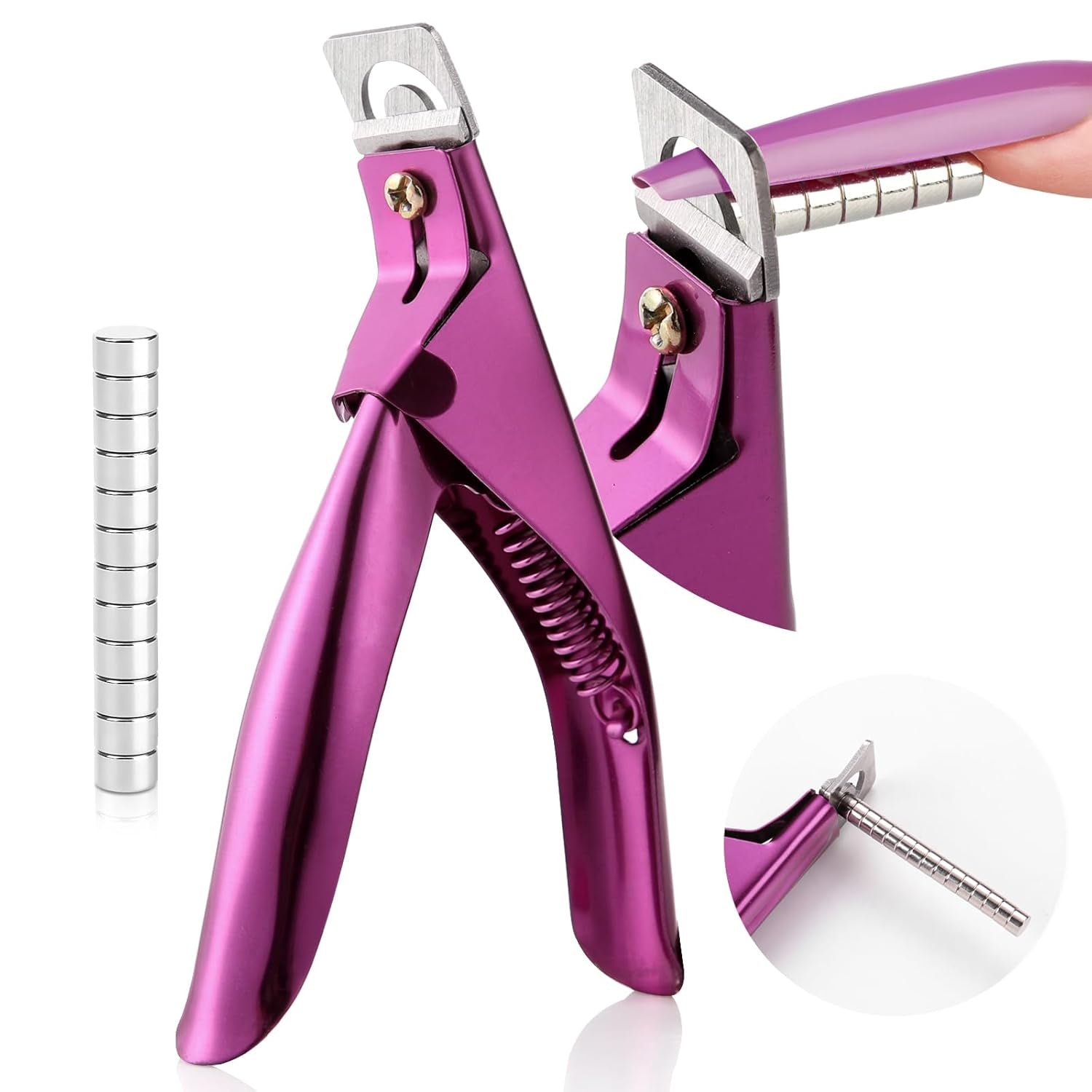 Saviland nagel manicure cutter cutter met 15 magneten, gelnagels nageltrimmer manicure nagel cutter voor kunstnagels gelnagels acrylnagels kunstnagels (rood rood)