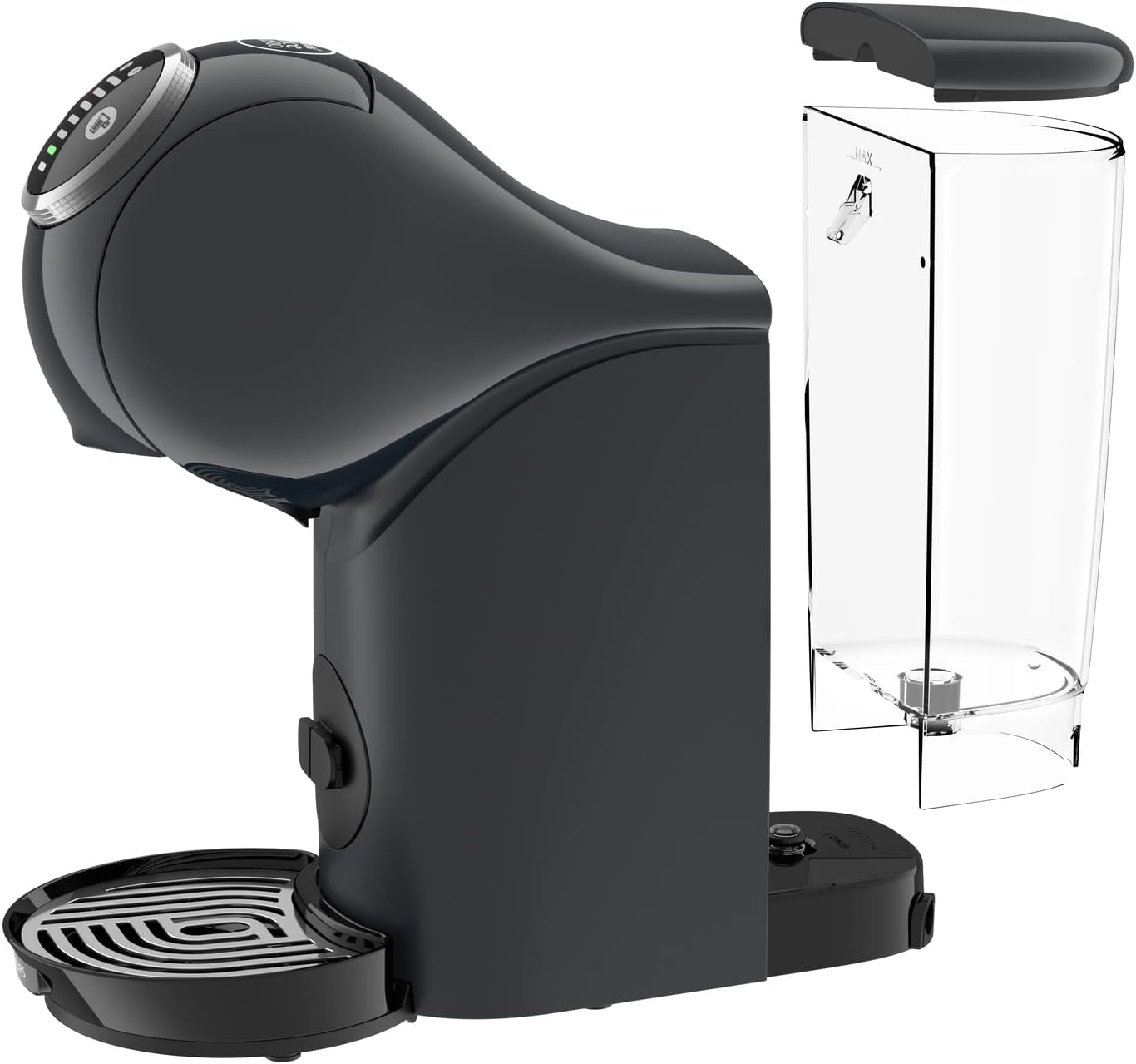 NESCAFÉ Dolce Gusto Genio S Plus van Krups, compacte capsulekoffiemachine, inhoud 0,8 liter, 1500 watt, automatische ontkalkingswaarschuwing, spacegrijs, KP340B