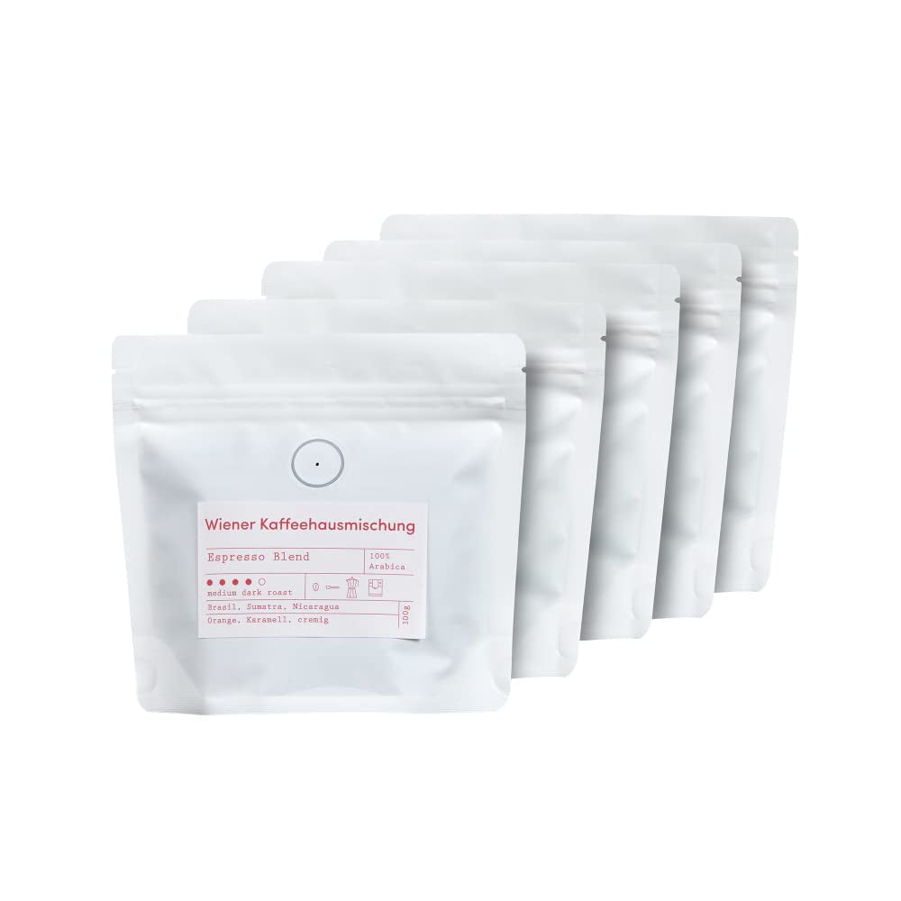 Espresso proefset - 5 varianten van elk 100 g - Biologisch en 100% Arabica - Single origin en blend - Perfect voor portafilters en espressomachines