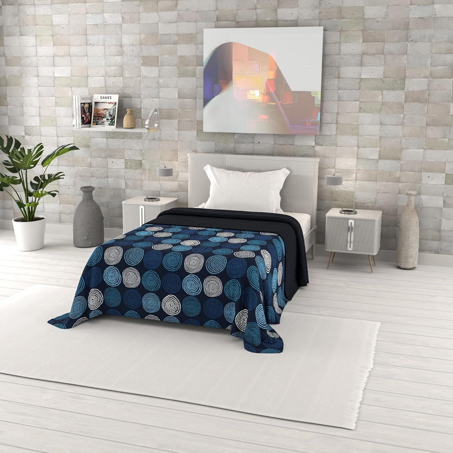 Zomerdekbed met fantasieprint, polyester vulling, Bloemblaadjes, 260X270Cm Dekbedden en quilts Naty Shop Ipnotic 170X270Cm