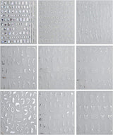 JMEOWIO Nagelsticker Marmor Linie 9 Blatt Nail Art Sticker Selbstklebend Nagelaufkleber Silver Bunt Decoratie Nageldesign Zubehör