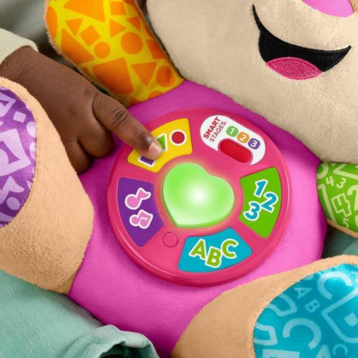 Fisher-Price Laugh & Learn JFD35 knuffel met slimme fasen Muzikaal leerspeelgoed voor baby's vanaf 6 maanden, meertalige versie: Italiaans, Spaans, Portugees, Engels, JFD35 Babyspeelgoed Naty Shop