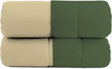Basic winterdekbed, effen en gevoerd, donkergroen/crème, 200X245Cm Dekbedden en dekbedden Naty Shop