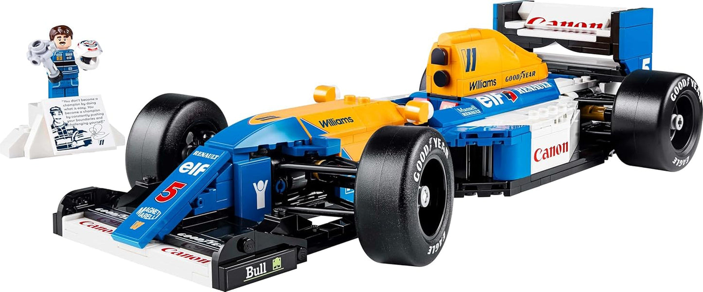 LEGO Icons Williams Racing FW14B met Nigel Mansell - F1-modelautoset met minifiguren van coureur om te verzamelen - Bureaudecoratie met standaard - Cadeau voor volwassenen en tieners Motorsportfans 10353 Bouwsets Besuche in LEGO-Store