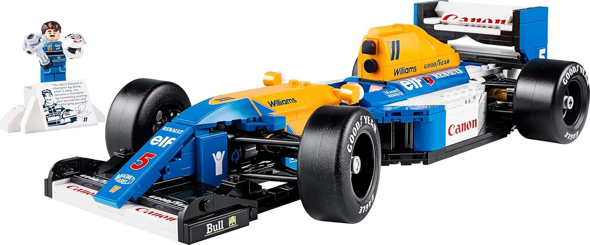 LEGO Icons Williams Racing FW14B met Nigel Mansell - F1-modelautoset met minifiguren van coureur om te verzamelen - Bureaudecoratie met standaard - Cadeau voor volwassenen en tieners Motorsportfans 10353 Bouwsets Besuche in LEGO-Store
