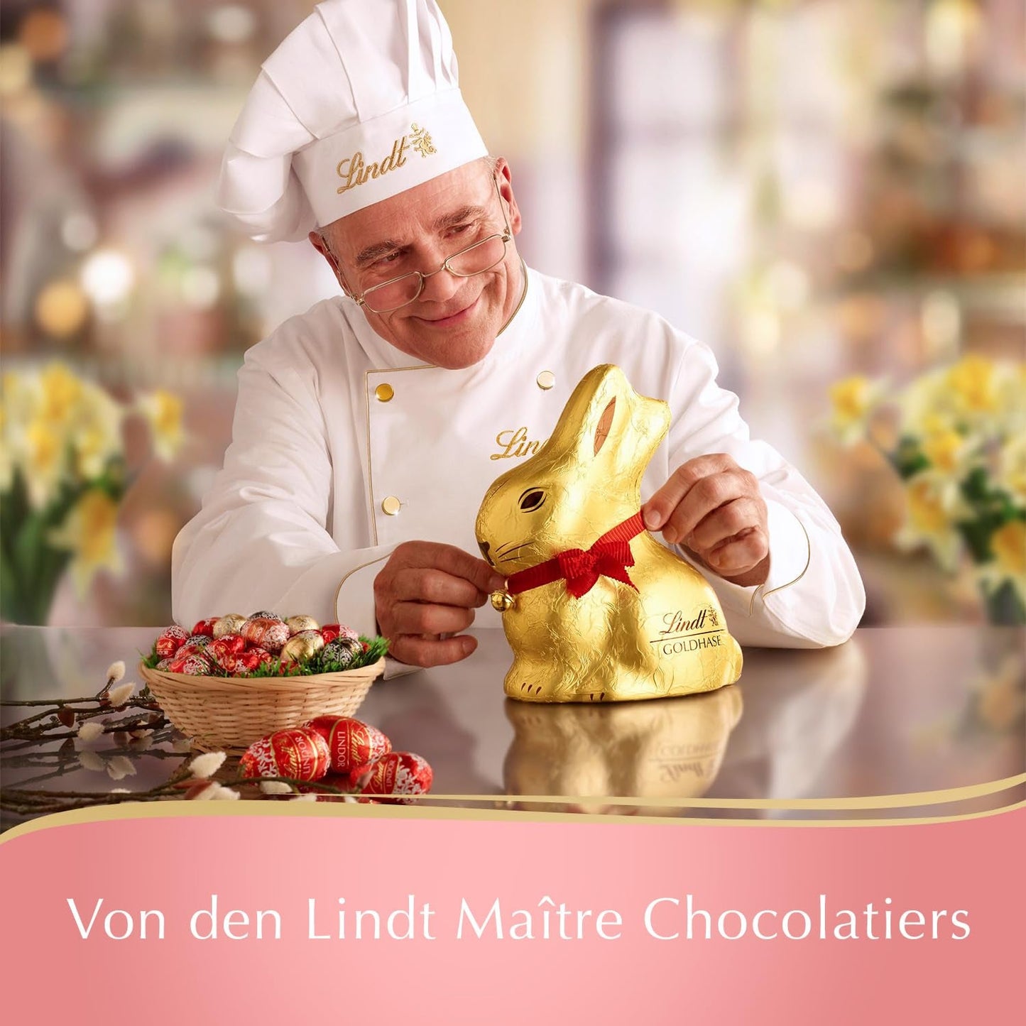 Lindt Chocolade Gouden Konijntje | Het gouden konijntje 100g | Paashaas Premium Melkchocolade | Paaschocolade | Geschenk van chocolade | Het chocoladekonijntje | De paashaas