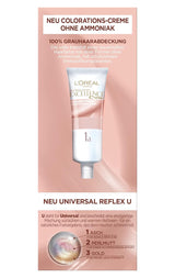 L'Oréal Paris Permanente haarverf voor elke huidtint, kleuring zonder ammoniak, universele nudetinten met volledige dekking van grijs haar, Excellence Creme, nr. 5U Licht kastanje (bruin), 1 st Naty Shop haarverf