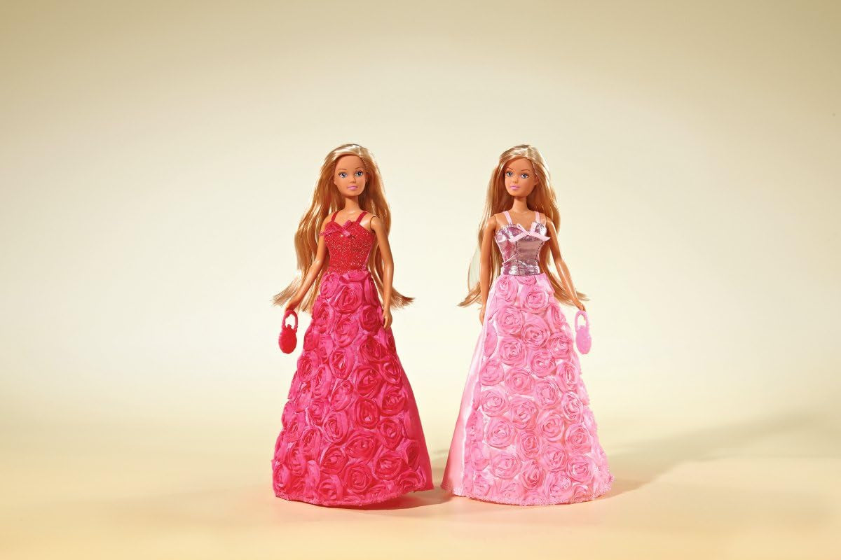 Simba 105739003 - Steffi Love Princess Gala Fashion, 2-Fach Sortiert, es Wird nur EIN Artikel geliefert, Spielpuppe als Prins in traumhaften Rosenkleid met Handtas, 29cm, ab 3 Jahre