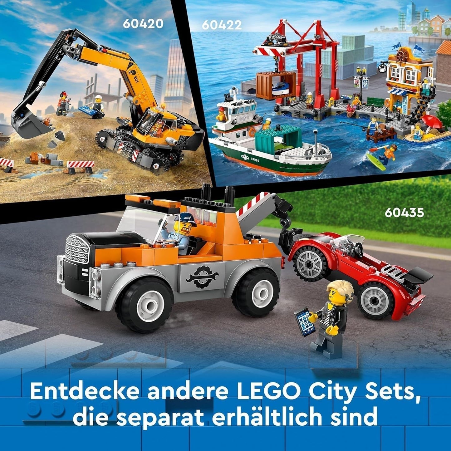 LEGO City haven met vrachtschip, bouwspeelgoed voor jongens en meisjes vanaf 8 jaar, cadeau-idee voor kinderen, containerkraan, speelgoedschip en 8 minifiguren 60422 Bouwsets Besuche den LEGO-Store