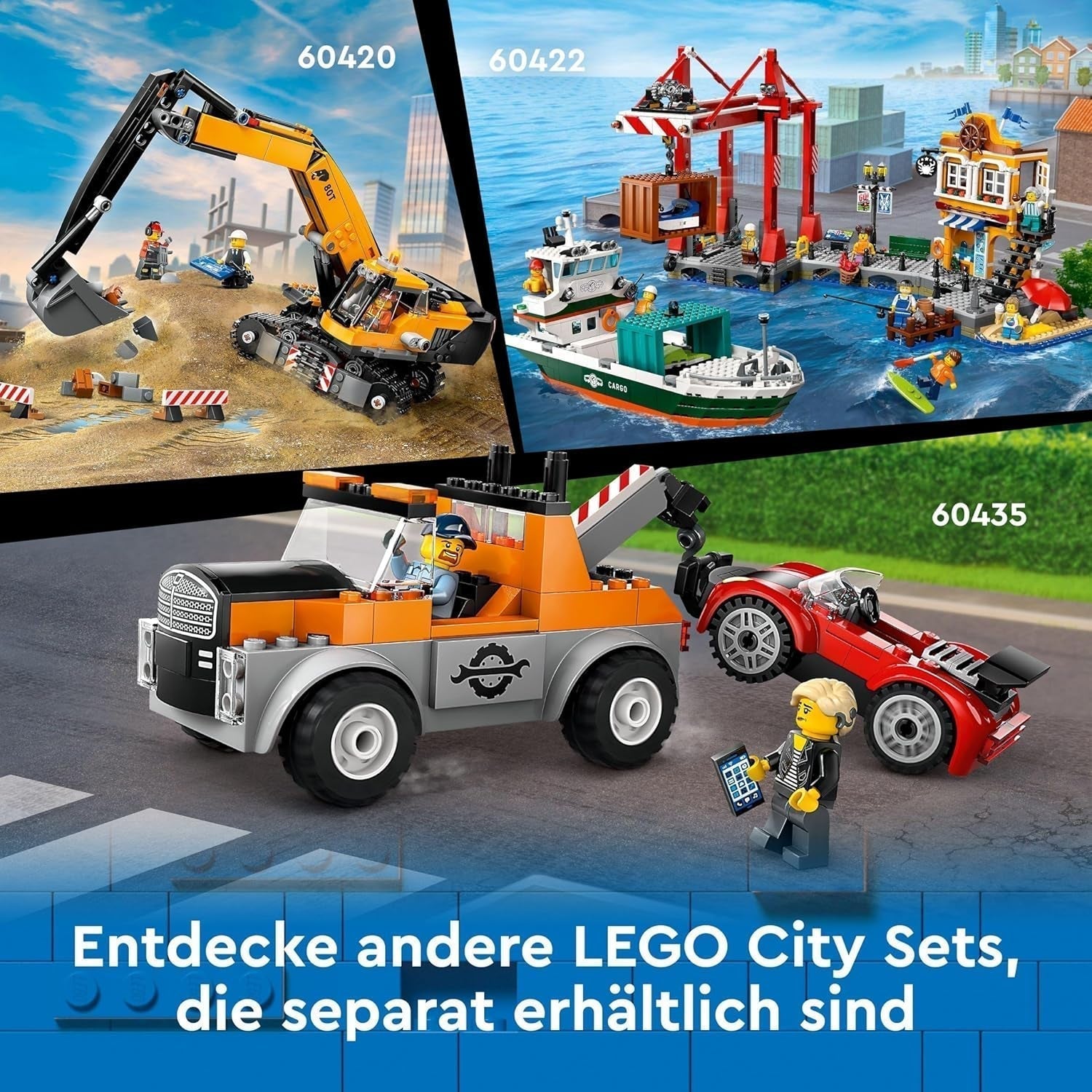 LEGO City haven met vrachtschip, bouwspeelgoed voor jongens en meisjes vanaf 8 jaar, cadeau-idee voor kinderen, containerkraan, speelgoedschip en 8 minifiguren 60422 Bouwsets Besuche den LEGO-Store