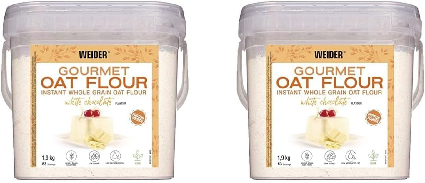 Weider Gourmet Havermout (1,9 kg) brownie smaak. Volkoren havermout. Eiwitbron met laag suikergehalte.