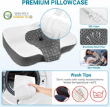 Elviros Memory Foam Orthopedisch kussen Nekpijnkussen Slaapkussen Ergonomisch nekkussen Neksteunkussen Anti-snurkkussen voor zijslapers Buikslapers Witte cervicale orthopedische kussens Naty Shop