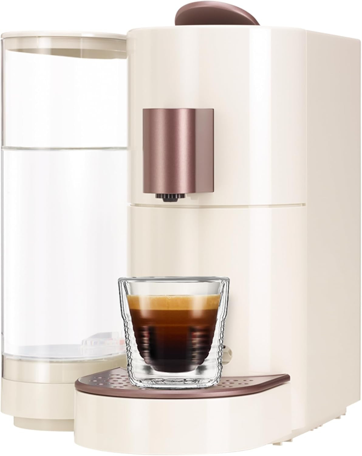 K-FEE TWINS II capsule-espressomachine voor koffie, thee en cacao | Espressomachine voor grote kopjes | Snelle verwarming | Watertank van 2,3 liter | 19 maten | Zwart-koper