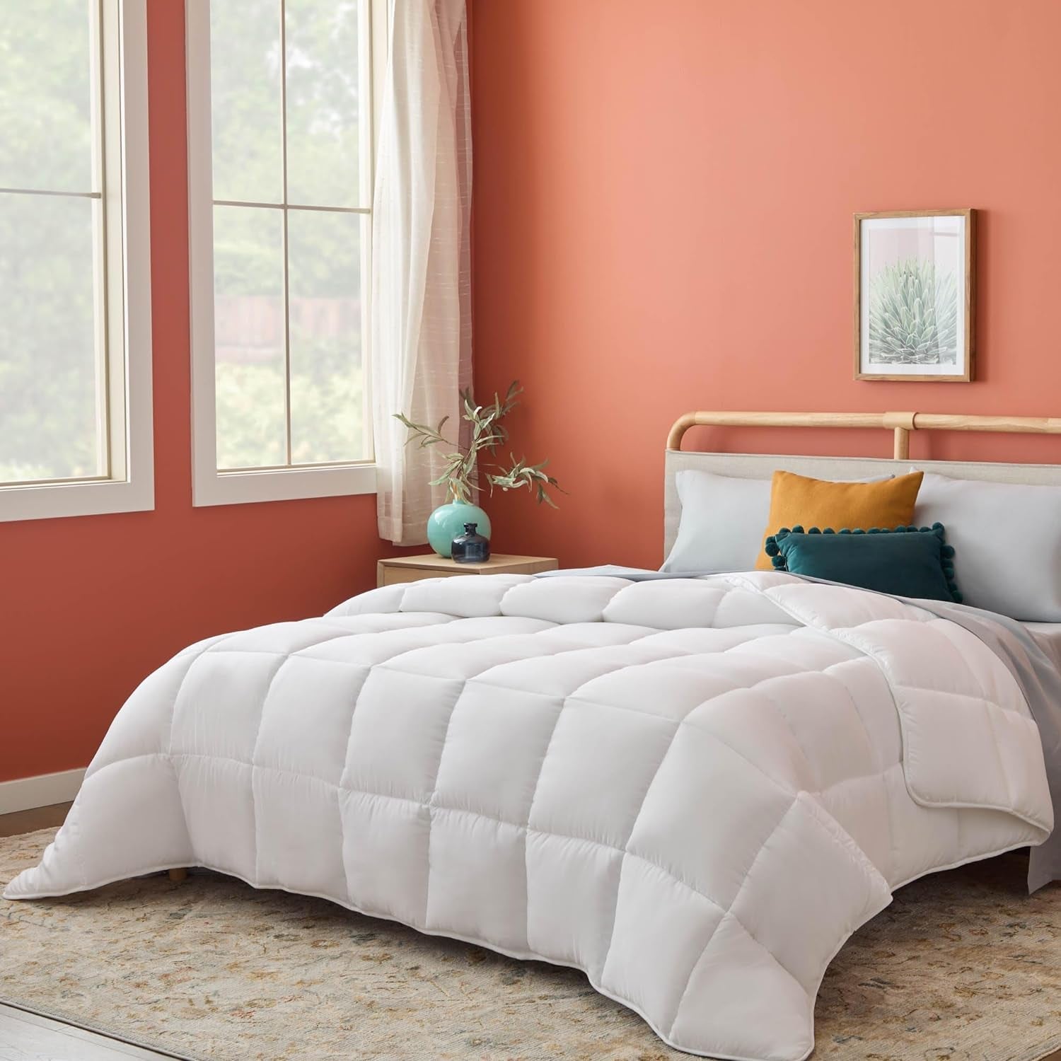 Linnenspa 10,5 Tog All Season hypoallergeen dons Alternatief microvezeldekbed Super King Size Dekbedden en dekbedden Naty Shop White Super King