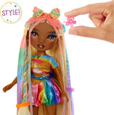 Rainbow High Haarkrijt & Stylingpop - Meline - 28 cm regenboog en goud wasbare haarkrijtpop, kleuren, stylen, spelen, uitspoelen en herhalen, voor kinderen van 4-12 jaar