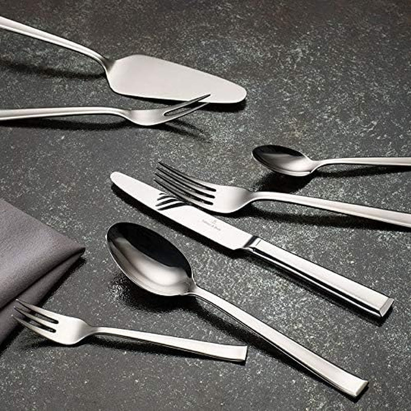 Villeroy & Boch – Victor Besteckset 68 Teilig Für 12 Personen Zilver/Platin, Spülmaschinenfest, Rostfrei, Tafelbesteck, Besteck Set, Essbesteck, Gabel, Löffel, Messer, Küchen Besteck Set, Edelstahl Kitchen Naty Shop